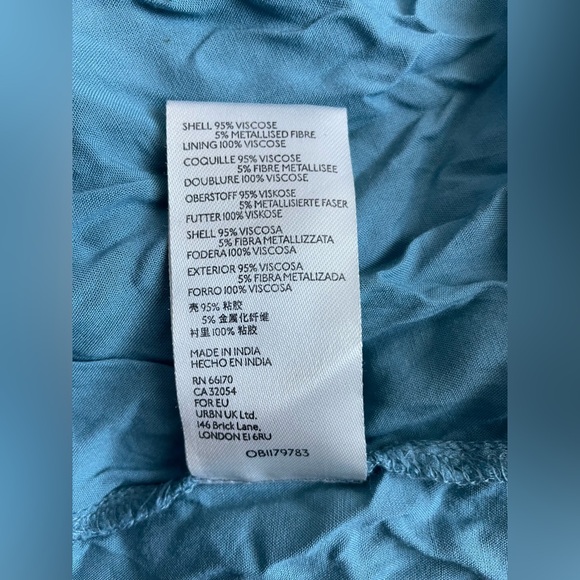 Anthropologie Women Blue Sheer Sleeveless Mid Dress Size XL - Picture 10 of 10